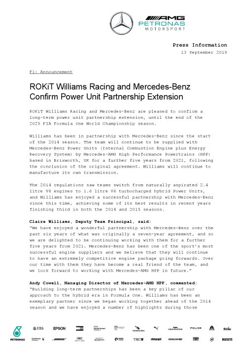 F1: Announcement