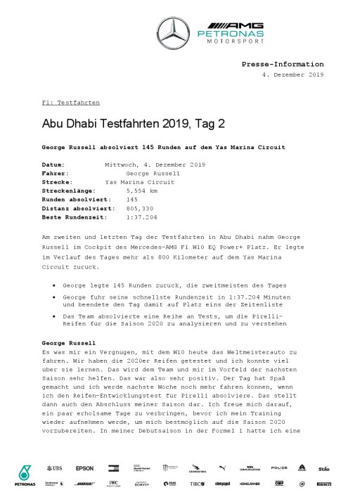 2019 Abu Dhabi Post-Season Test, Day 2