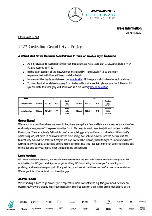 2022 Australian Grand Prix - Friday