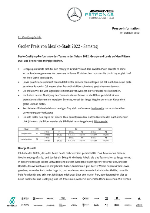ENGLISH: 2022 Mexico City Grand Prix - Saturday