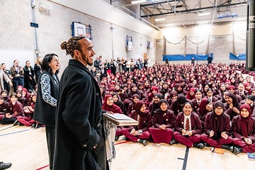 M410263 Lewis Hamilton celebrates STEM Academy success at the Mulberry Schools Trust