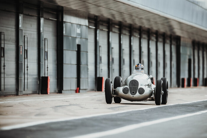 M189631 Mercedes-Benz Classic Insight: 125 years of Motorsport, Silverstone, Day 1 - Finn Pomeroy
