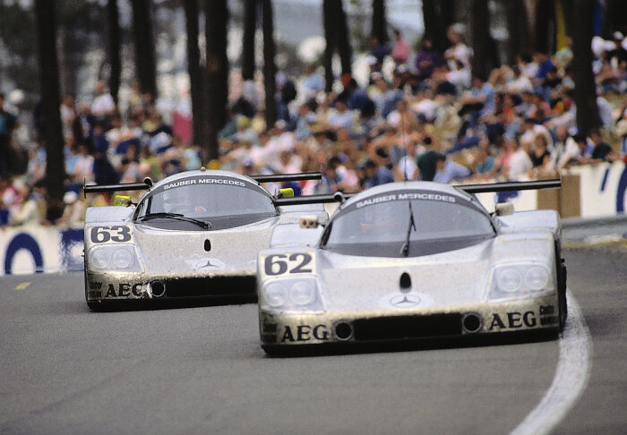 M204809 Sauber-Mercedes C 9 Group C racing car at the 1989 Le Mans 24-hour race