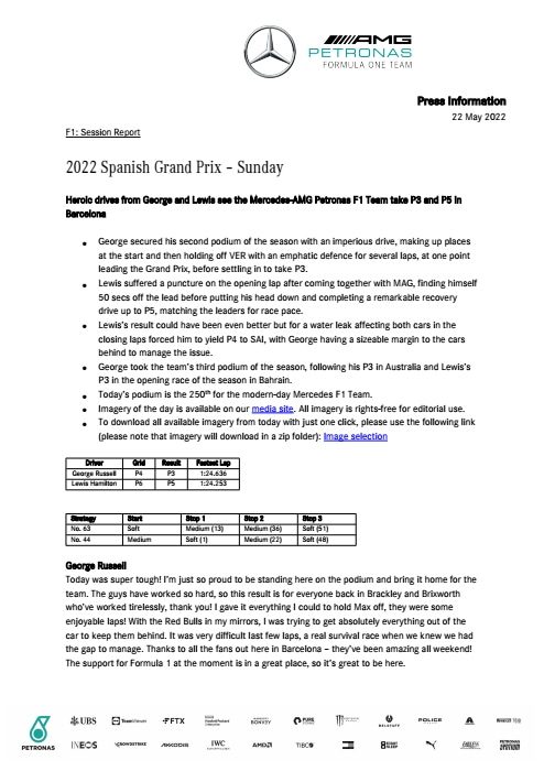 M315048 2022 Spanish Grand Prix - Sunday