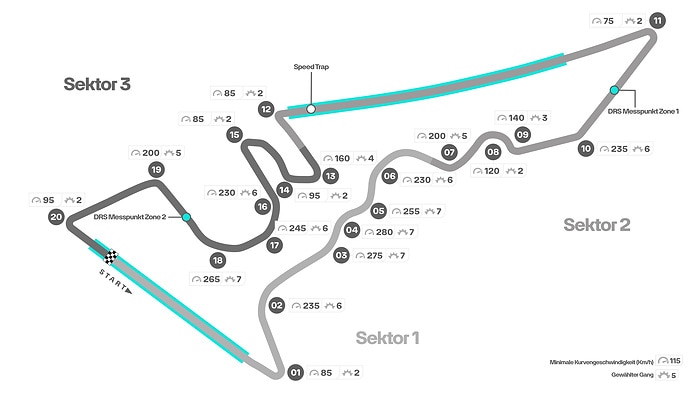 M399100 GERMAN: 2023 United States Grand Prix - Track Map
