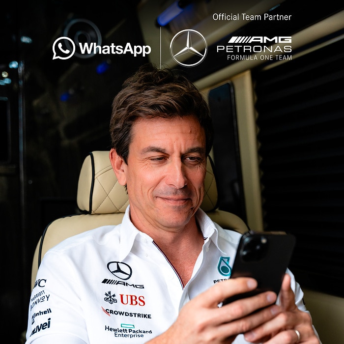M406485 WhatsApp and Mercedes-AMG PETRONAS F1 Team Launch Exciting New Partnership