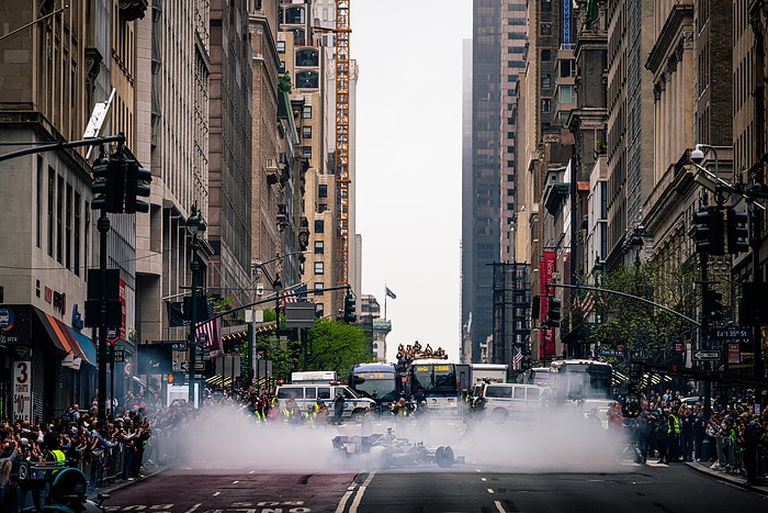 M429231 Team Celebrates WhatsApp Partnership with Iconic New York Demo Run