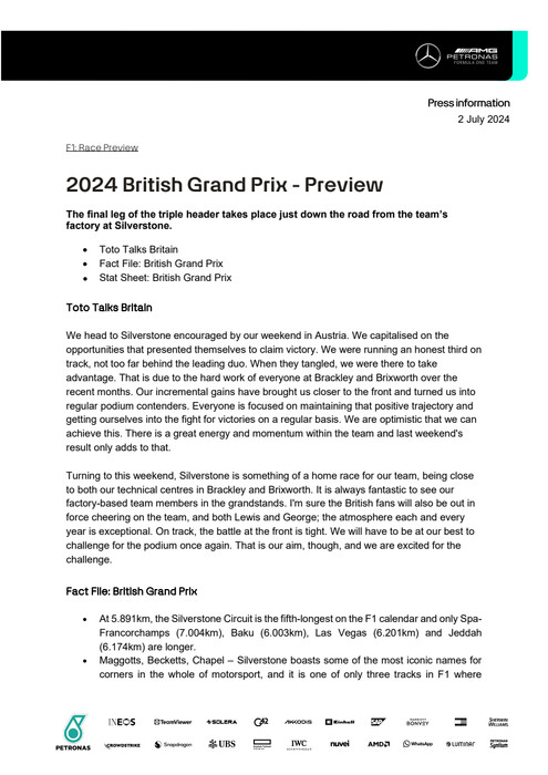 M445134 ENGLISH: 2024 British Grand Prix - Preview