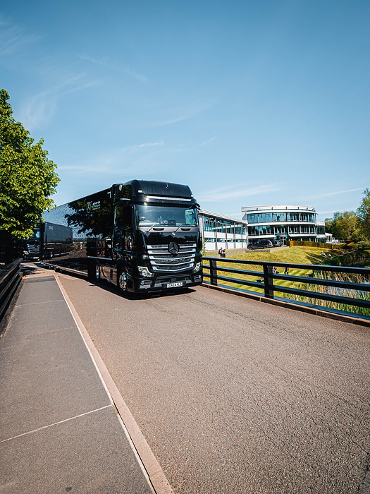M464065 Mercedes-AMG PETRONAS F1 Team powers 2024 European season on biofuel, achieving 98% coverage in race and marketing trucks and generators, saving over 500 tonnes of CO2e.