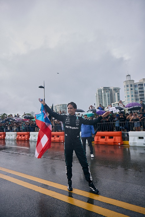 M528553 adidas x Mercedes-AMG PETRONAS F1 Team x Bad Bunny - Puerto Rico Demo Run