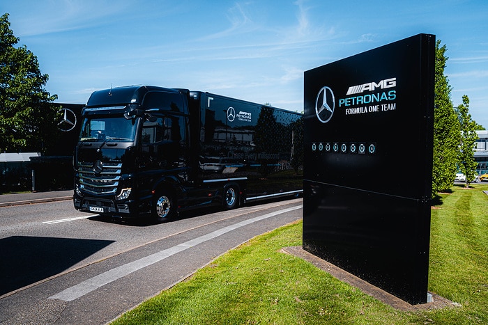 M541381 Mercedes-AMG PETRONAS F1 Team achieves 99% sustainable fuels coverage across 2025 European season race and marketing truck logistics